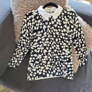 Cable and Gauge Peter Pan Collar B/W Design